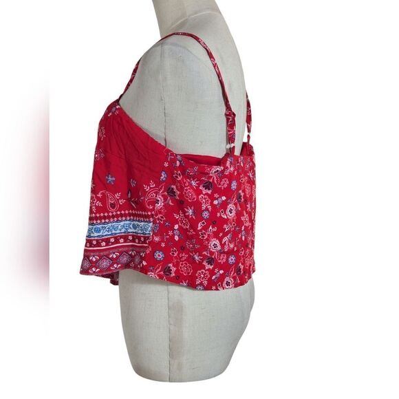 No Boundaries Country Western Rodeo Red Bandana Camisole Top NWT - Picture 5 of 6